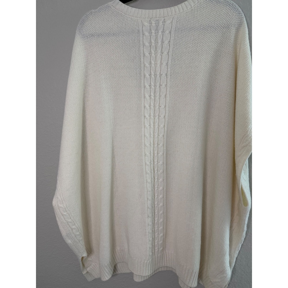 Talbots Ivory Cable Knit V-Neck Poncho Sweater
L NWT Transitional Oversize - Picture 10 of 11